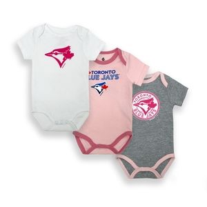 MLB Toronto Blue Jays Girls Bodysuit 3pk Assorted